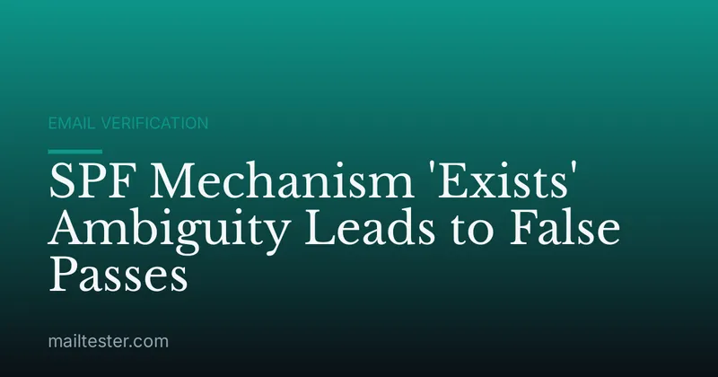 SPF Mechanism 'Exists' Ambiguity Leads to False Passes