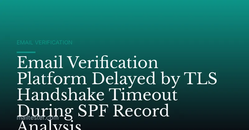 Email Verification Platform Delayed by TLS Handshake Timeout During SPF Record Analysis