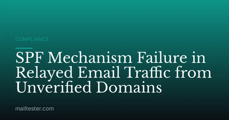 SPF Mechanism Failure in Relayed Email Traffic from Unverified Domains