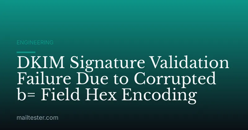 DKIM Signature Validation Failure Due to Corrupted b= Field Hex Encoding