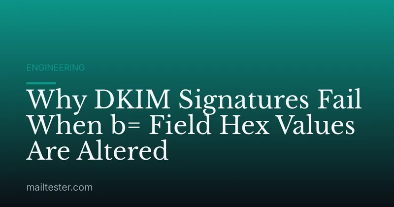 Why DKIM Signatures Fail When b= Field Hex Values Are Altered