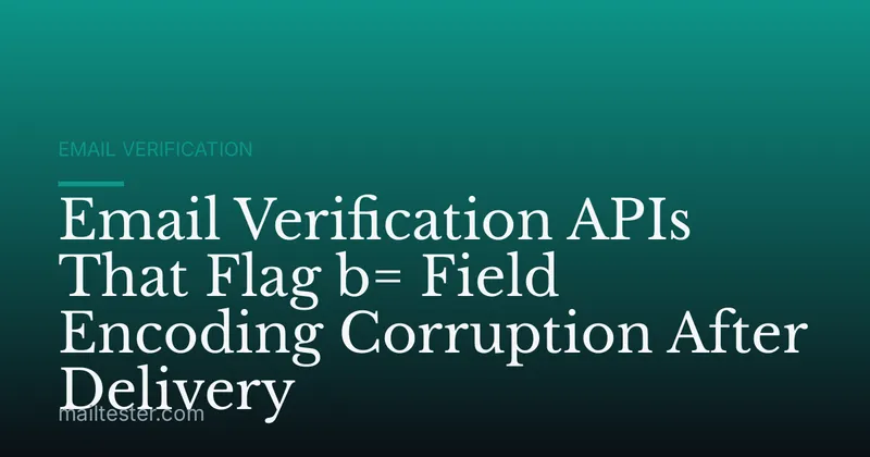 Email Verification APIs That Flag b= Field Encoding Corruption After Delivery