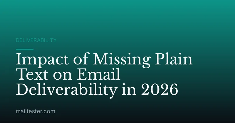 Impact of Missing Plain Text on Email Deliverability in 2026