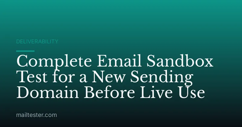 Complete Email Sandbox Test for a New Sending Domain Before Live Use