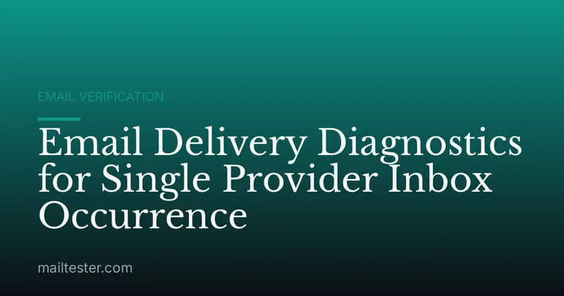 Email Delivery Diagnostics for Single Provider Inbox Occurrence