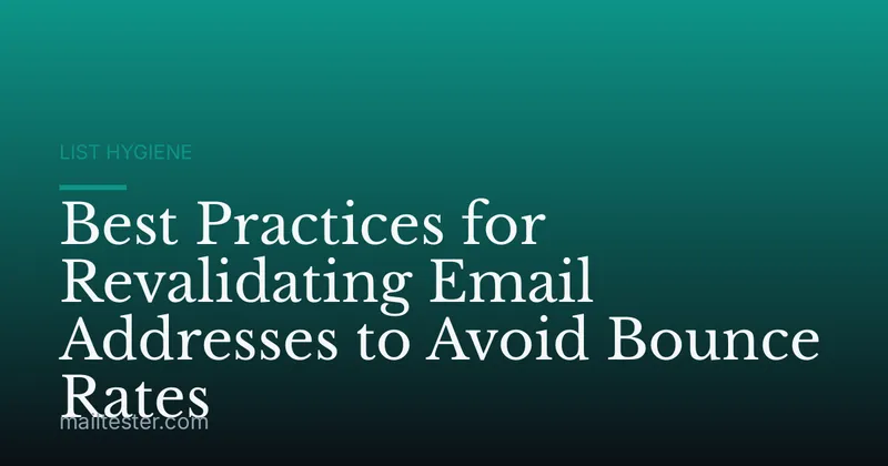 Best Practices for Revalidating Email Addresses to Avoid Bounce Rates