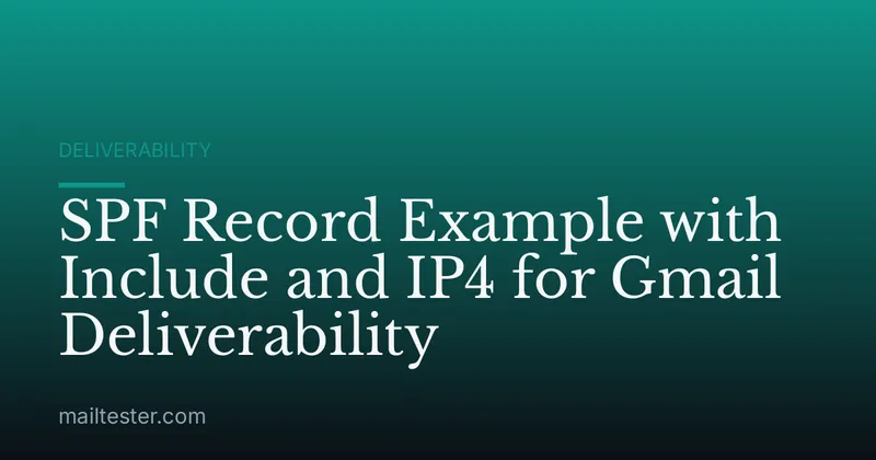 SPF Record Example with Include and IP4 for Gmail Deliverability