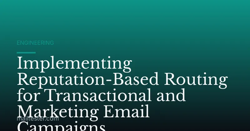 Implementing Reputation-Based Routing for Transactional and Marketing Email Campaigns