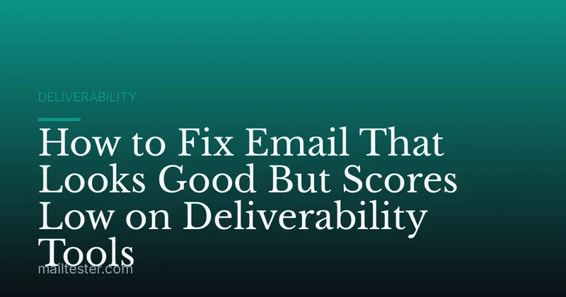 How to Fix Email That Looks Good But Scores Low on Deliverability Tools