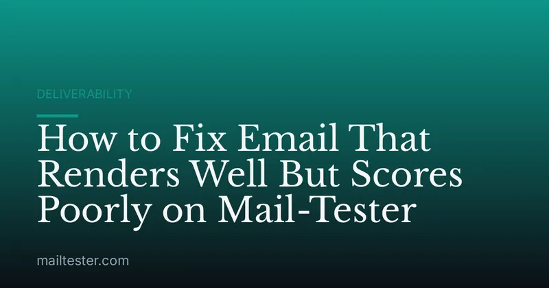 How to Fix Email That Renders Well But Scores Poorly on Mail-Tester