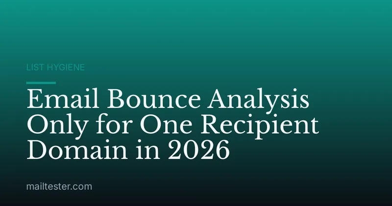 Email Bounce Analysis Only for One Recipient Domain in 2026