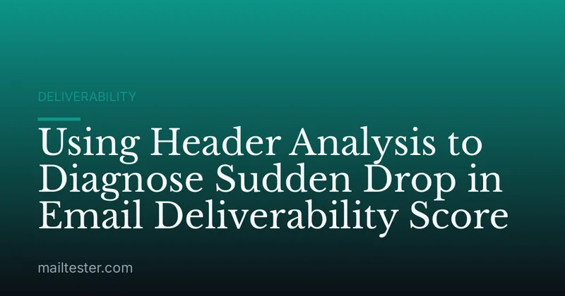 Using Header Analysis to Diagnose Sudden Drop in Email Deliverability Score