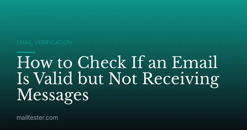 How to Check If an Email Is Valid but Not Receiving Messages