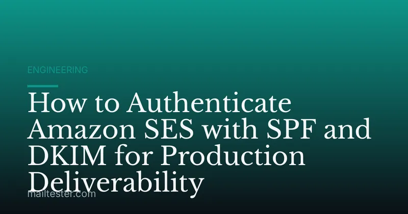 How to Authenticate Amazon SES with SPF and DKIM for Production Deliverability
