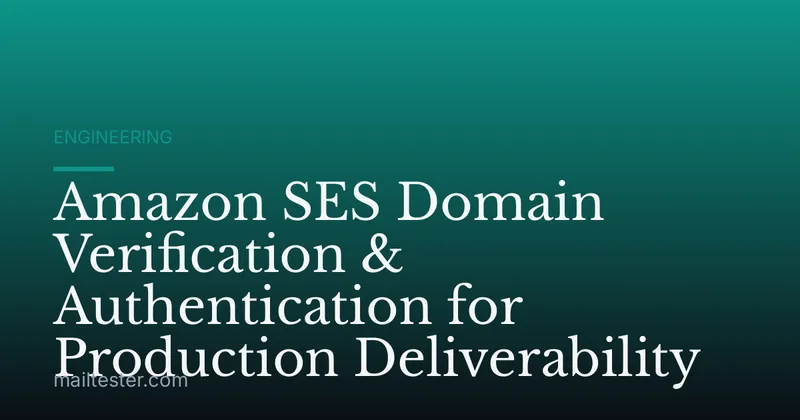 Amazon SES Domain Verification & Authentication for Production Deliverability