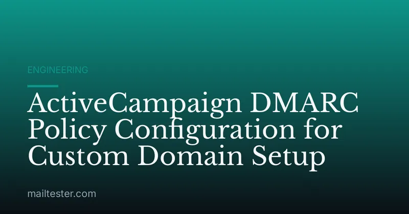 ActiveCampaign DMARC Policy Configuration for Custom Domain Setup