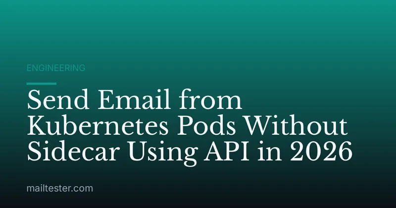 Send Email from Kubernetes Pods Without Sidecar Using API in 2026