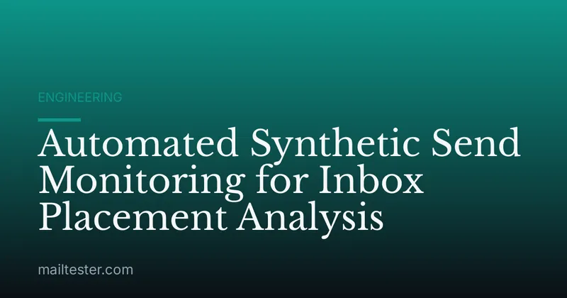 Automated Synthetic Send Monitoring for Inbox Placement Analysis
