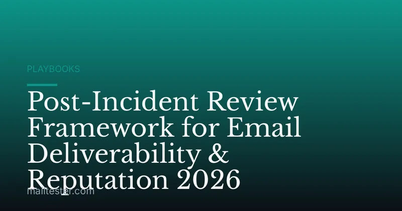 Post-Incident Review Framework for Email Deliverability & Reputation 2026