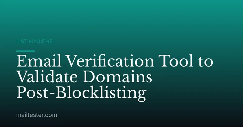 Email Verification Tool to Validate Domains Post-Blocklisting