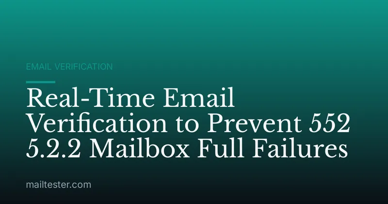 Real-Time Email Verification to Prevent 552 5.2.2 Mailbox Full Failures