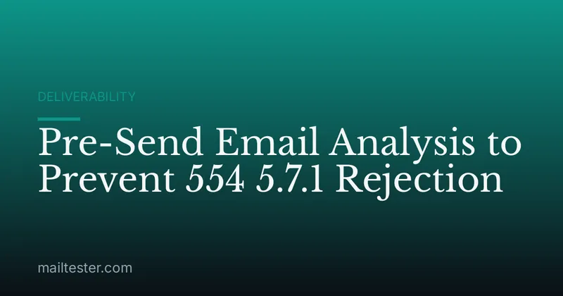 Pre-Send Email Analysis to Prevent 554 5.7.1 Rejection