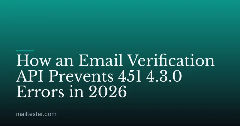 How an Email Verification API Prevents 451 4.3.0 Errors in 2026