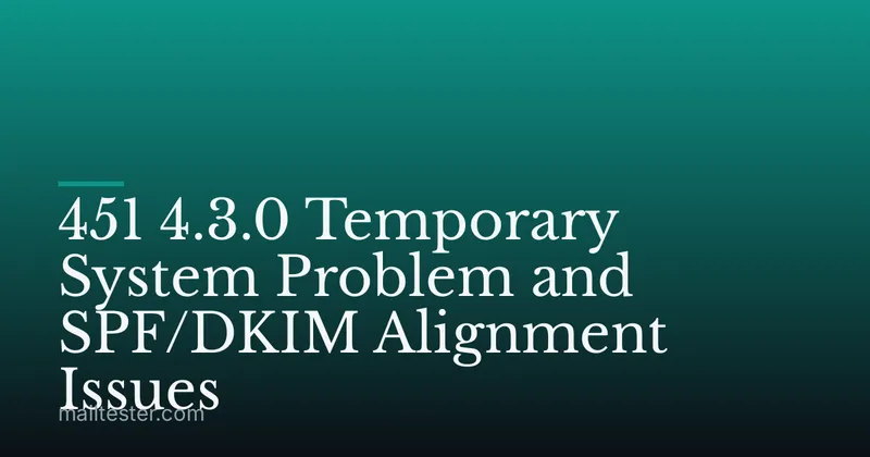 451 4.3.0 Temporary System Problem and SPF/DKIM Alignment Issues