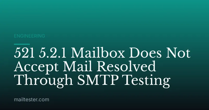 521 5.2.1 Mailbox Does Not Accept Mail Resolved Through SMTP Testing