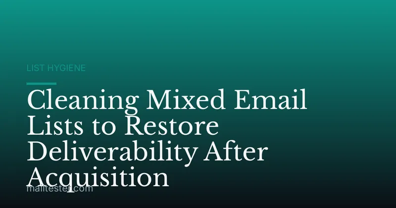 Cleaning Mixed Email Lists to Restore Deliverability After Acquisition