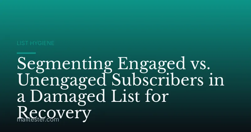 Segmenting Engaged vs. Unengaged Subscribers in a Damaged List for Recovery