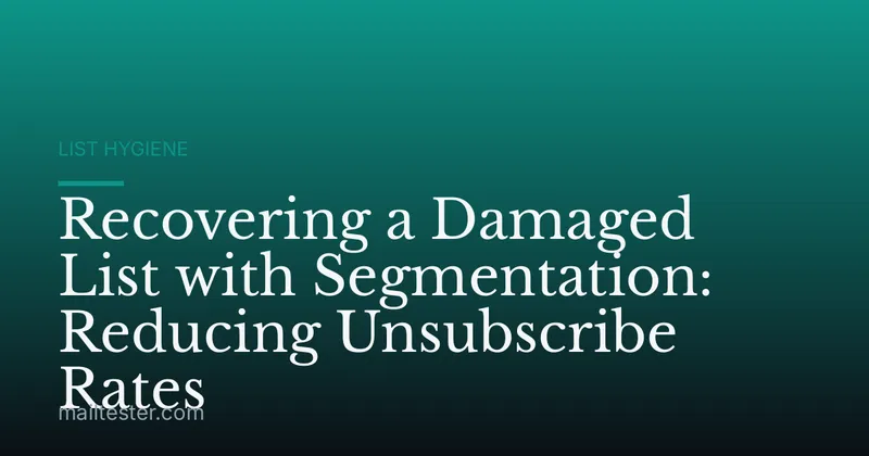 Recovering a Damaged List with Segmentation: Reducing Unsubscribe Rates