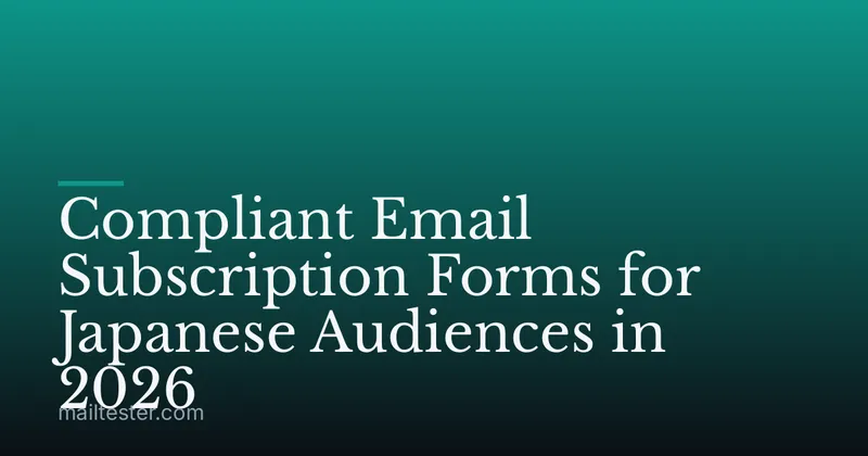Compliant Email Subscription Forms for Japanese Audiences in 2026