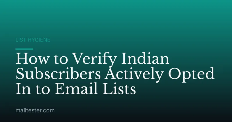 How to Verify Indian Subscribers Actively Opted In to Email Lists