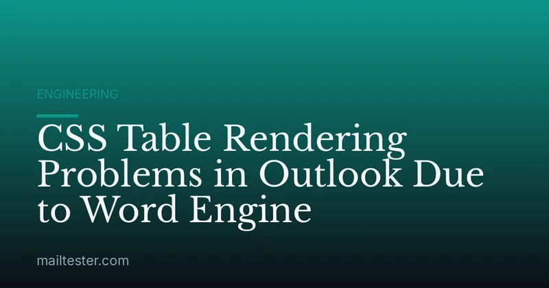 CSS Table Rendering Problems in Outlook Due to Word Engine