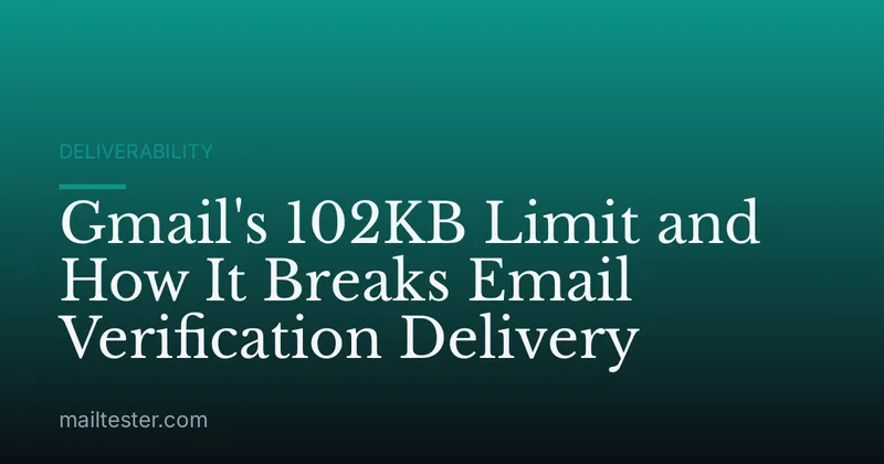 Gmail's 102KB Limit and How It Breaks Email Verification Delivery