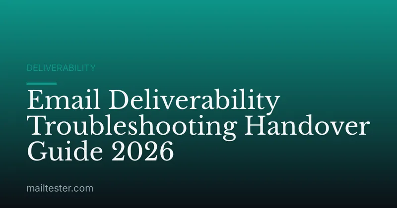 Email Deliverability Troubleshooting Handover Guide 2026