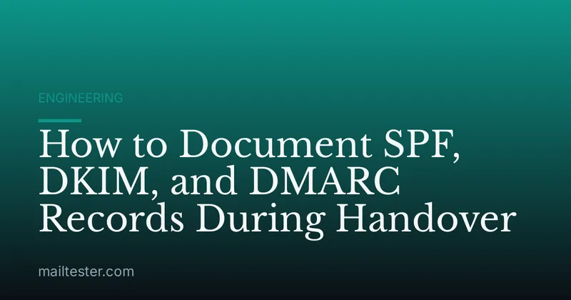 How to Document SPF, DKIM, and DMARC Records During Handover