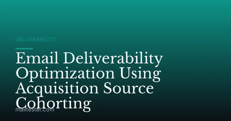 Email Deliverability Optimization Using Acquisition Source Cohorting