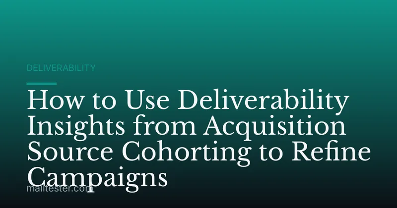 How to Use Deliverability Insights from Acquisition Source Cohorting to Refine Campaigns
