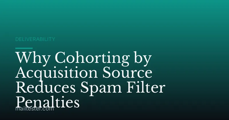 Why Cohorting by Acquisition Source Reduces Spam Filter Penalties