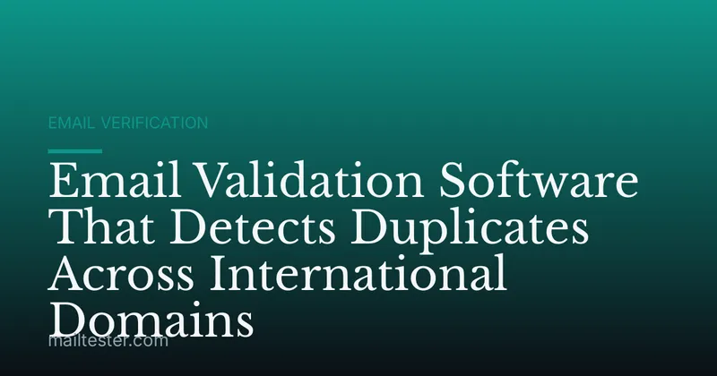 Email Validation Software That Detects Duplicates Across International Domains