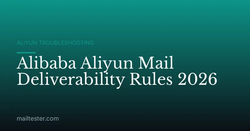 Alibaba Aliyun Mail Deliverability Rules 2026