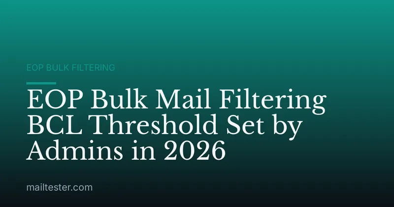 EOP Bulk Mail Filtering BCL Threshold Set by Admins in 2026