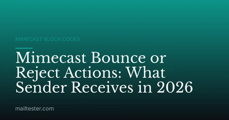 Mimecast Bounce or Reject Actions: What Sender Receives in 2026
