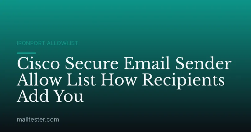 Cisco Secure Email Sender Allow List How Recipients Add You