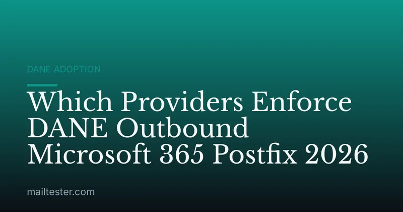 Which Providers Enforce DANE Outbound Microsoft 365 Postfix 2026