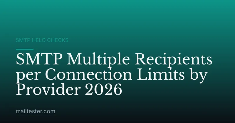 SMTP Multiple Recipients per Connection Limits by Provider 2026