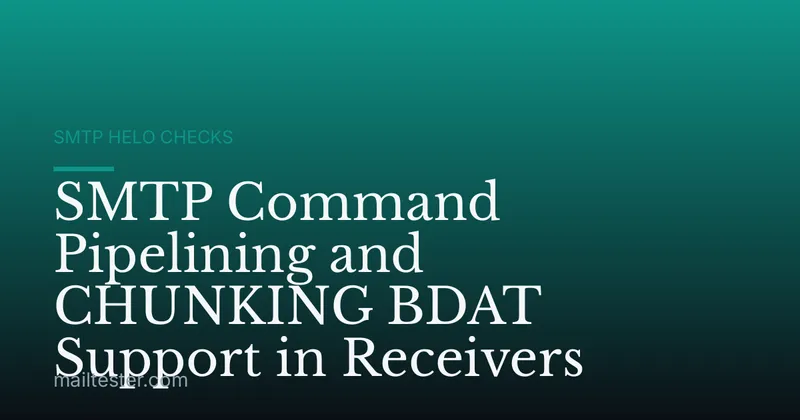 SMTP Command Pipelining and CHUNKING BDAT Support in Receivers
