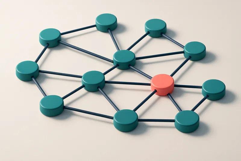 a network of small circular nodes connected by lines